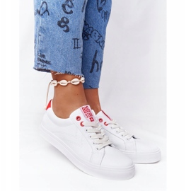 Zapatillas Mujer Piel Big Star BB274210 Blanco y Rojo 6