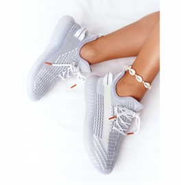 Zapatillas Deportivas Mujer Con Suela De Gel Gris Freestyler blanco 4