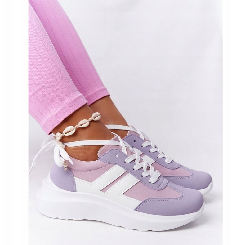 PS1 Zapatos Deportivos De Mujer Zapatillas Deportivas Violeta Vacaciones blanco rosado 1