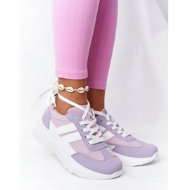PS1 Zapatos Deportivos De Mujer Zapatillas Deportivas Violeta Vacaciones blanco rosado 2