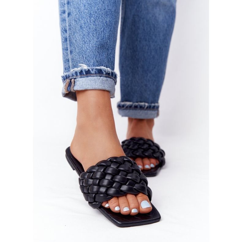 PS1 Pantuflas trenzadas Cheryl negras para mujer negro 1