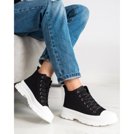 SHELOVET Zapatillas altas en la plataforma negro 4