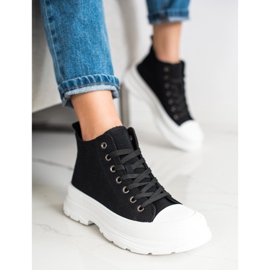SHELOVET Zapatillas altas en la plataforma negro 3