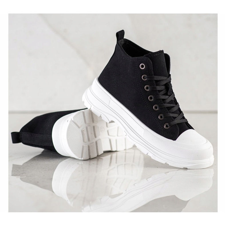 SHELOVET Zapatillas altas en la plataforma negro 2