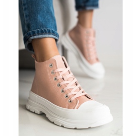 SHELOVET Zapatillas altas en la plataforma rosado 2
