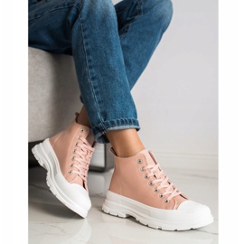 SHELOVET Zapatillas altas en la plataforma rosado 3