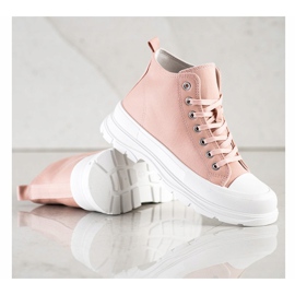SHELOVET Zapatillas altas en la plataforma rosado 4