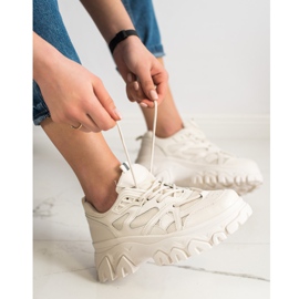 SHELOVET Zapatillas de moda beige marrón 3