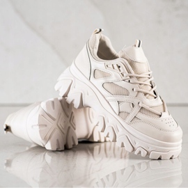 SHELOVET Zapatillas de moda beige marrón 1