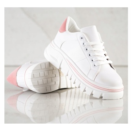 SHELOVET Zapatillas blancas en la plataforma blanco 4