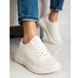 SHELOVET Zapatillas clásicas de piel ecológica beige 4