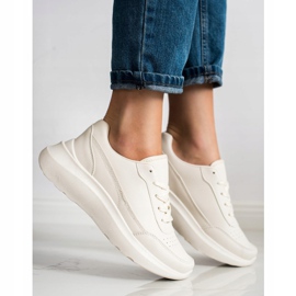 SHELOVET Zapatillas clásicas de piel ecológica beige 3