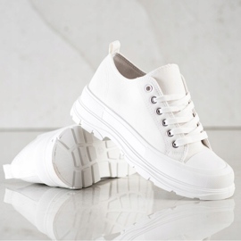 SHELOVET Zapatillas blancas en la plataforma blanco 4