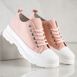 SHELOVET Zapatillas rosas en la plataforma rosado 4