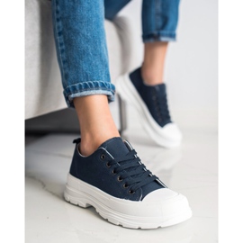 SHELOVET Zapatillas azul marino en la plataforma 1