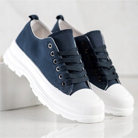 SHELOVET Zapatillas azul marino en la plataforma 3