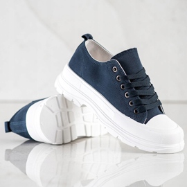 SHELOVET Zapatillas azul marino en la plataforma 4