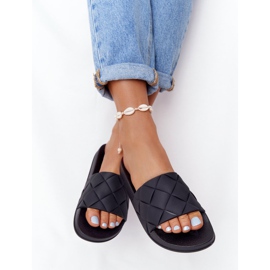 PS1 Pantuflas de Goma Negra para Mujer Let's Swim negro 3