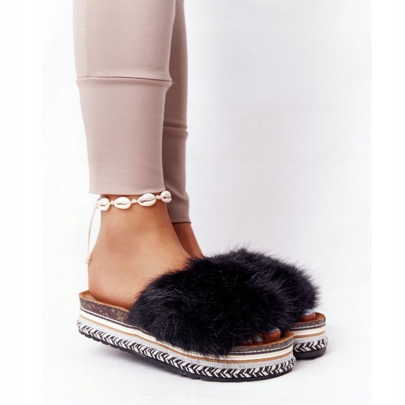 PS1 Pantuflas Plataforma Adventure Negra con Piel negro multicolor 1