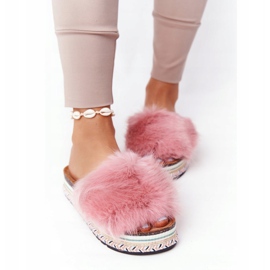 PS1 Pantuflas con plataforma Adventure rosa con pelo rosado multicolor 2