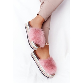 PS1 Pantuflas con plataforma Adventure rosa con pelo rosado multicolor 4