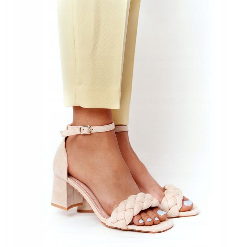 PS1 Sandalias de ante de tacón alto en beige Long Island 2