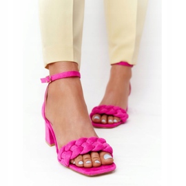 PS1 Sandalias Ante Tacón Alto Fucsia Long Island rosado 3