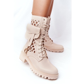 PS1 Bota calada con riñon Beige Rock Star 5