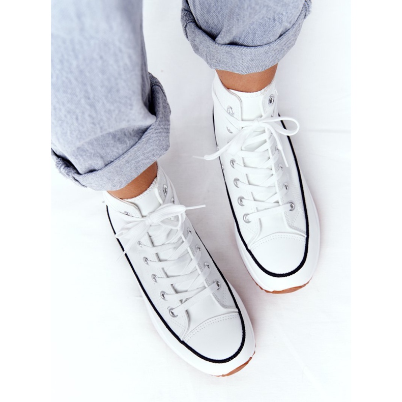 PS1 Zapatillas de cuero en una plataforma Coachella blanca blanco 2