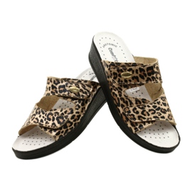 Flip de cuero para mujeres estampado de leopardo beige 4