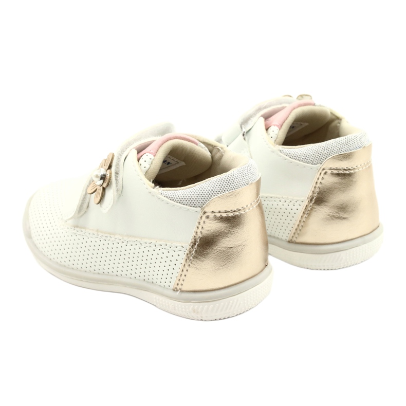 American Club Zapatillas Sport Con Velcro GC06 / 21 Blanco y Dorado 5