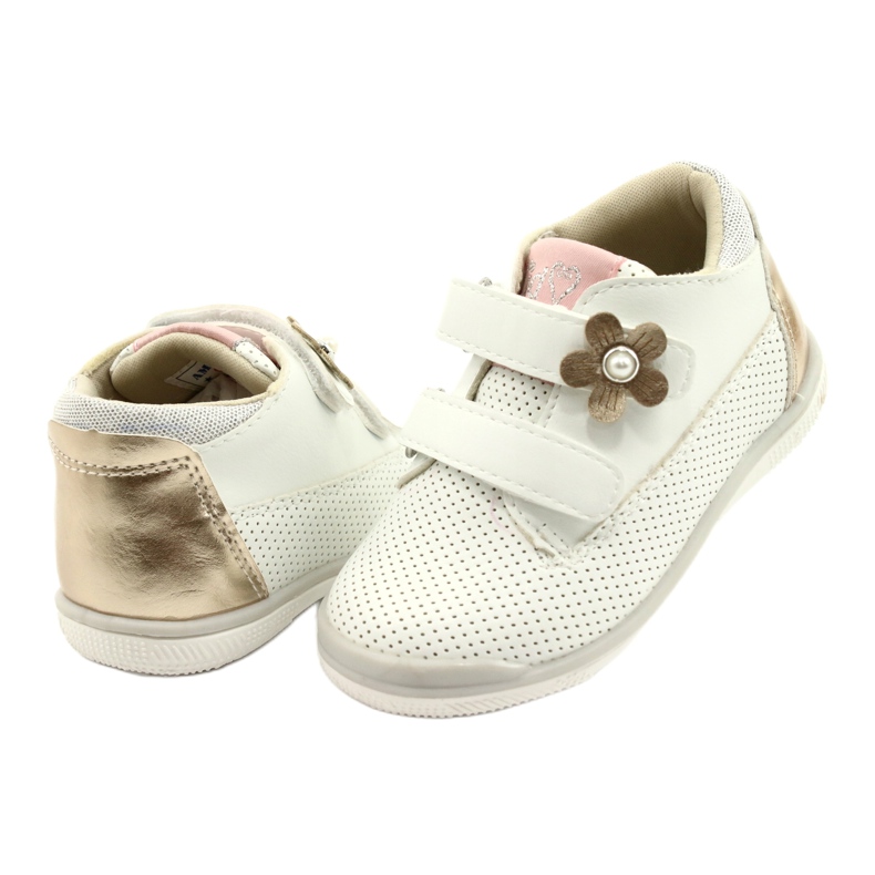 American Club Zapatillas Sport Con Velcro GC06 / 21 Blanco y Dorado 3