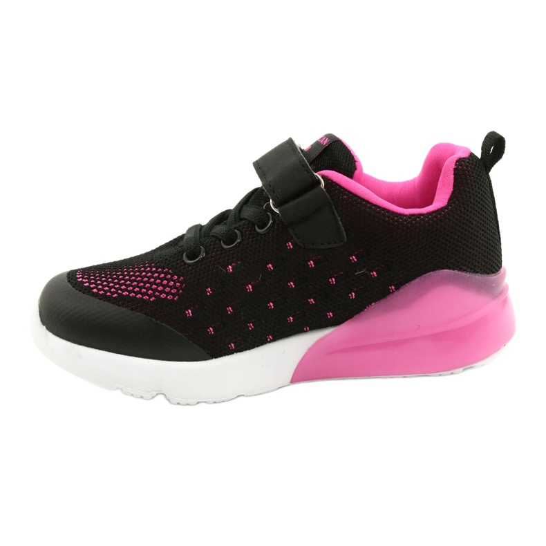American Club Zapatos Deportivos Niña Con Velcro RL12 / 21 Negro rosa 1