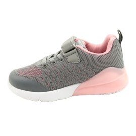 American Club Zapatos deportivos para niña con velcro RL12 / 21 Gris rosa 1