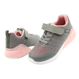 American Club Zapatos deportivos para niña con velcro RL12 / 21 Gris rosa 3