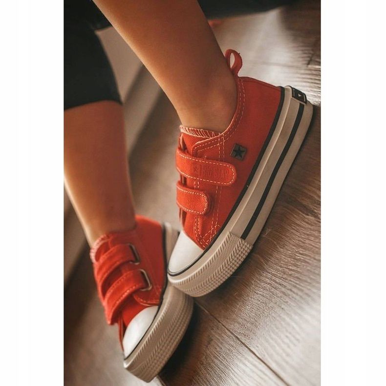 Zapatillas bajas para niños con velcro Big Star HH374098 Rojo 2