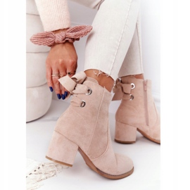 PJ1 Botas cálidas de mujer con tacón Beige Kayla 1