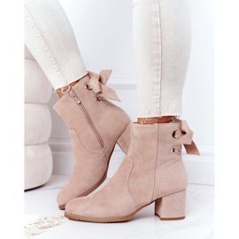 PJ1 Botas cálidas de mujer con tacón Beige Kayla 4