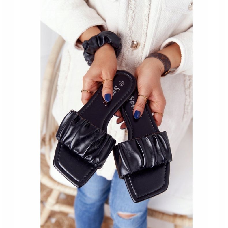 PS1 Pantuflas negras clásicas para mujer que se ven bien negro 1