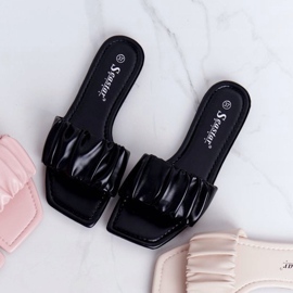 PS1 Pantuflas negras clásicas para mujer que se ven bien negro 7