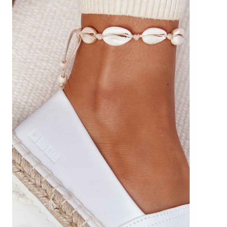 Alpargatas De Piel Con Suela Trenzada Big Star HH274506 Blanco 1