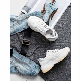 SHELOVET Zapatillas de cuero ecológico blanco 1