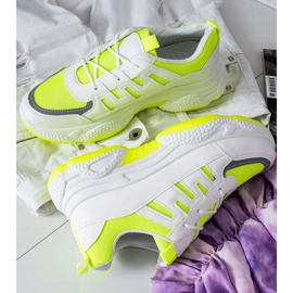 SHELOVET Zapatillas cómodas con malla blanco amarillo 1