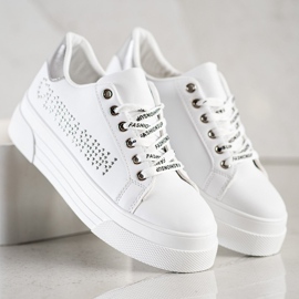 SHELOVET Zapatillas blancas en la plataforma de moda blanco 4