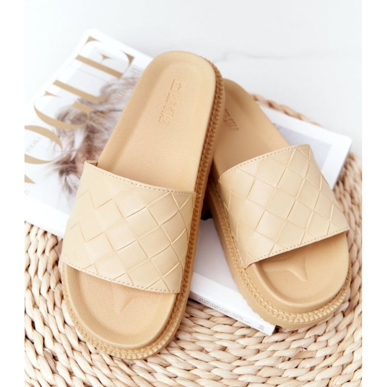 Pantuflas de mujer On the Big Star HH274689 Plataforma amarilla amarillo 1