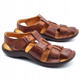 ABIS Sandalias hombre piel 4557 marrón 2