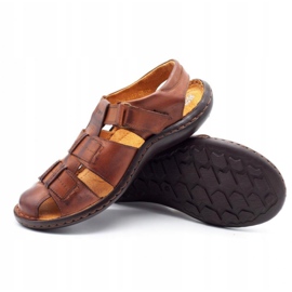 ABIS Sandalias hombre piel 4557 marrón 3