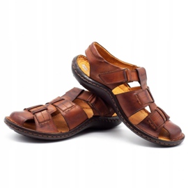 ABIS Sandalias hombre piel 4557 marrón 5