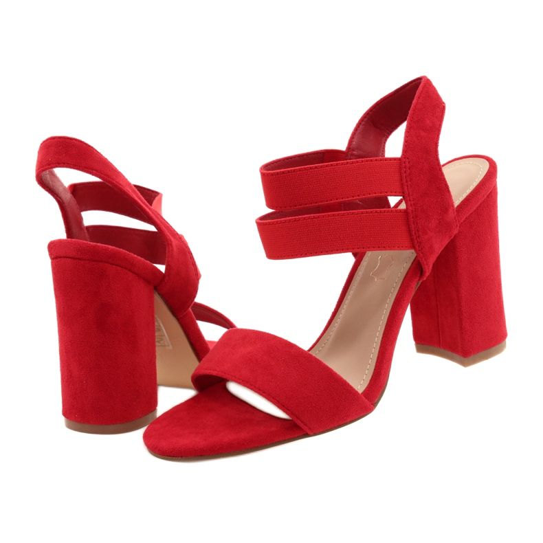 Cómodas sandalias para mujeres de gamuza en el evento 21SD35-3540 RED rojo 2