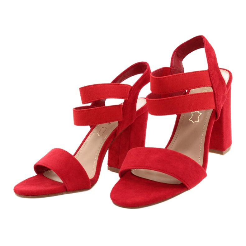 Cómodas sandalias para mujeres de gamuza en el evento 21SD35-3540 RED rojo 1